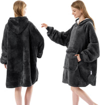 Krifey Warm Sherpa Hoodie with Large Pocket