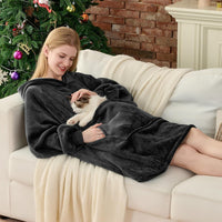 Krifey Warm Sherpa Hoodie with Large Pocket